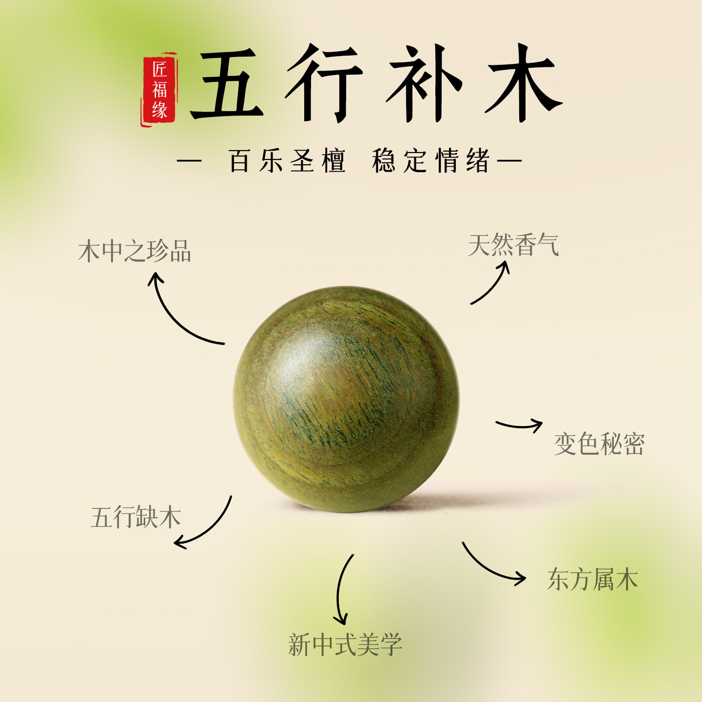 【五行补木】天然绿檀木图片