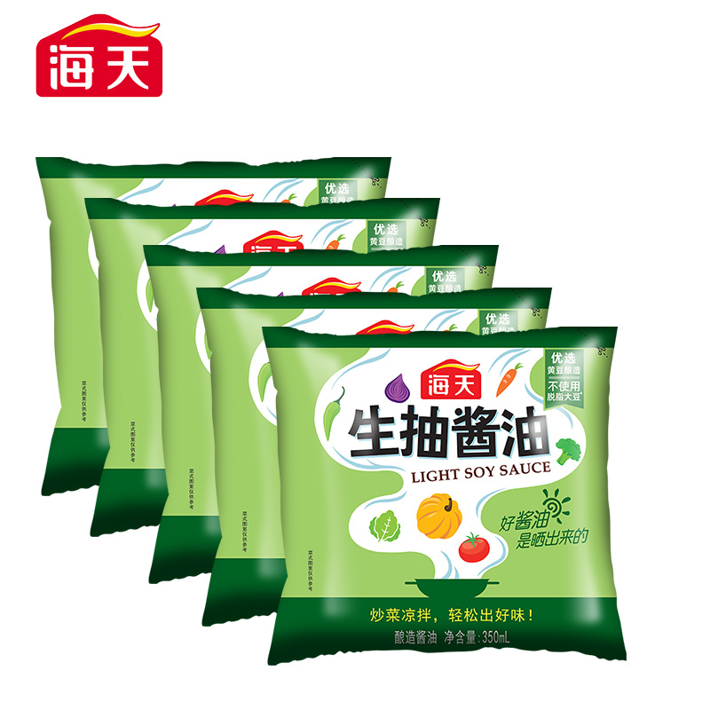 海天生抽酱油350ml*5袋装家用黄豆酿造酱油凉拌炒菜提鲜火锅蘸料属于什么档次？