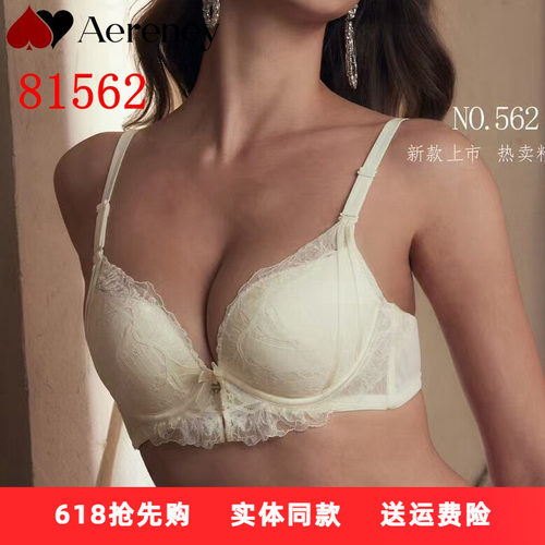 AERENEY爱亦心伊法式性感蕾丝内衣AB杯女小胸聚拢软钢圈文胸81562
