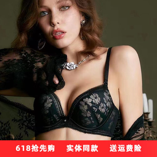 AERENEY爱亦心伊内衣法式性感蕾丝厚AB杯小胸聚拢收副乳文胸81003