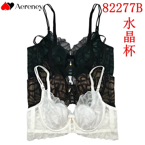 AERENEY爱亦心伊82277B法式性感蕾丝BCD薄水晶杯大胸显小聚拢文胸