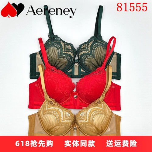 AERENEY爱亦心伊法式性感蕾丝内衣AB杯女小胸聚拢软钢圈文胸81555