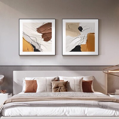 轻奢金框抽象艺术装饰画60x60cm现代简约风格家居饰品 60*60cm尺