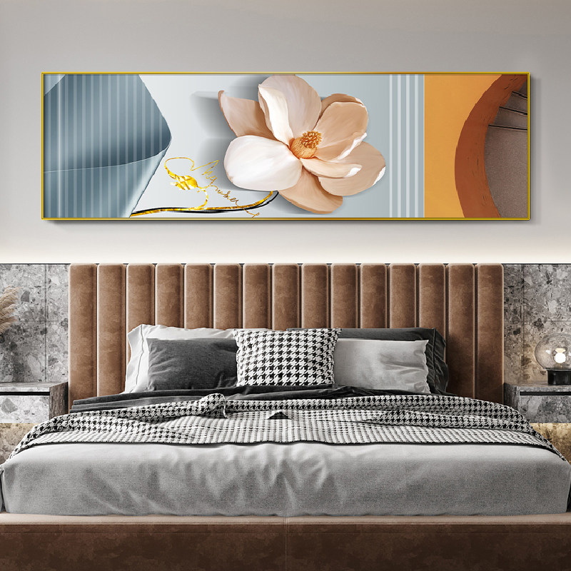 卧室床头装饰画主卧壁画约大气客厅沙发背景墙横幅花朵挂画,家居饰品,现代装饰画,淘宝优惠券,粉丝福利购,淘宝优惠卷