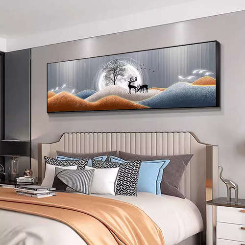 卧室床头挂画唐针奶油风简约