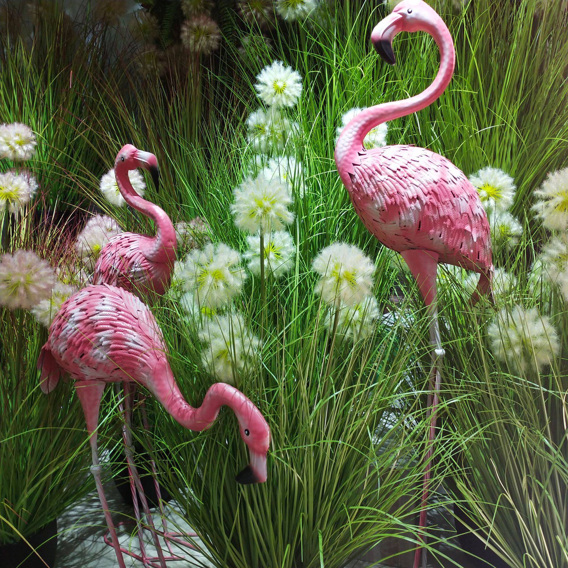 铁艺火烈鸟森系婚庆道具庭院露台园艺商场橱窗装饰品花园摆件陈列