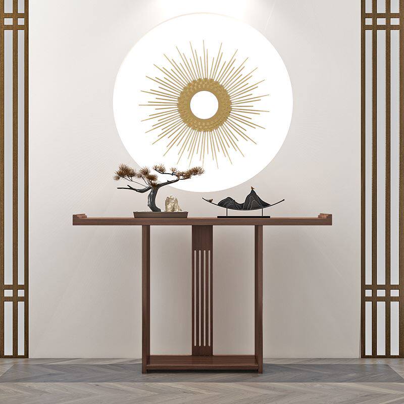 新中式实木玄关桌酒店端景台禅意玄关柜长条案供桌门厅走廊玄关台