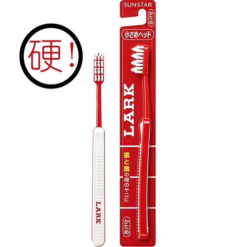 硬毛牙刷SUNSTAR男士去牙渍牙垢LARK硬质刷毛V型斜切小头成人牙刷