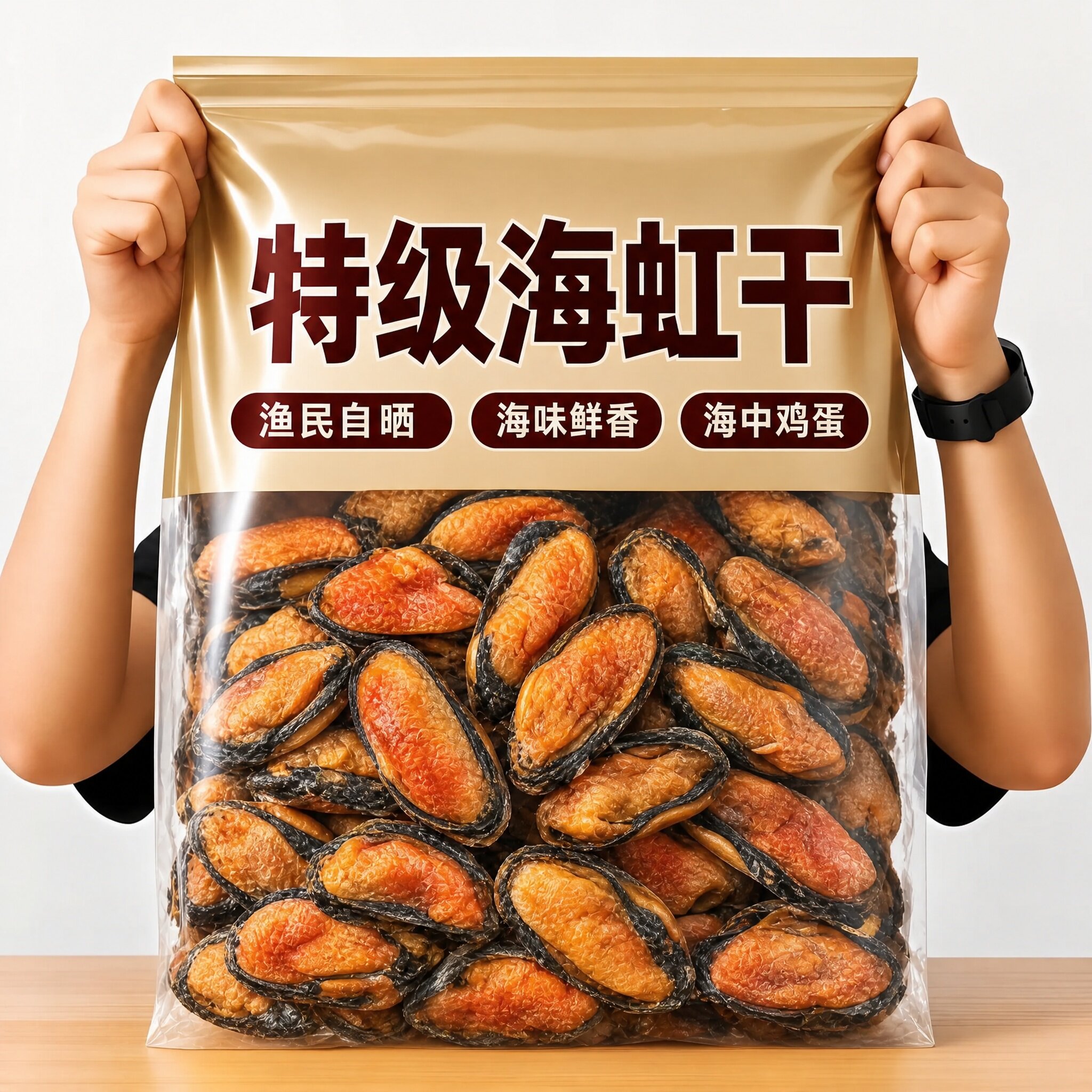 淡菜干货新晒海虹肉干贻贝青口肉山东特产海鲜干货煲汤官方旗舰店