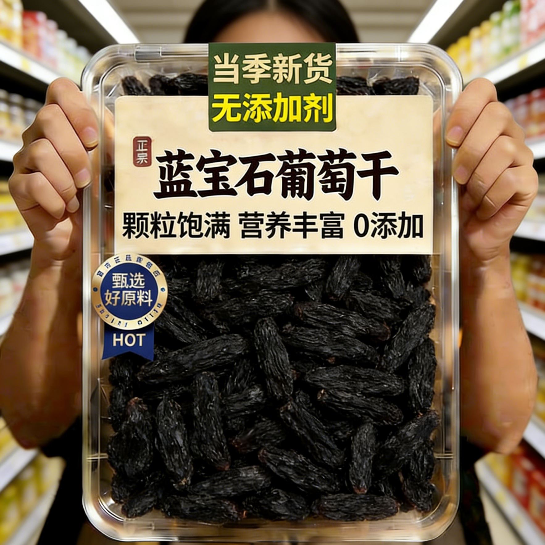 正宗新疆蓝宝石葡萄干特级超大免洗官方旗舰店大颗粒无添加剂