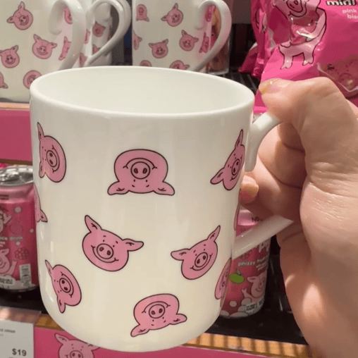 玛莎猪粉色可爱猪头卡通陶瓷马克杯水杯可爱治愈温暖情侣水杯可爱