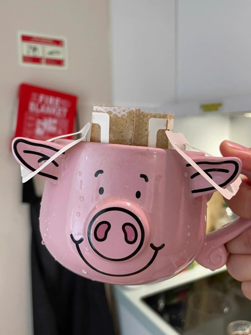 挂耳咖啡玛莎猪挂猪耳咖啡马克杯陶瓷杯子水杯咖啡杯小猪情侣带盖