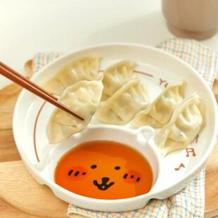 饺子餐盘分餐盘陶瓷盘盘子浅盘点心盘餐具 自嘲熊nagano新款