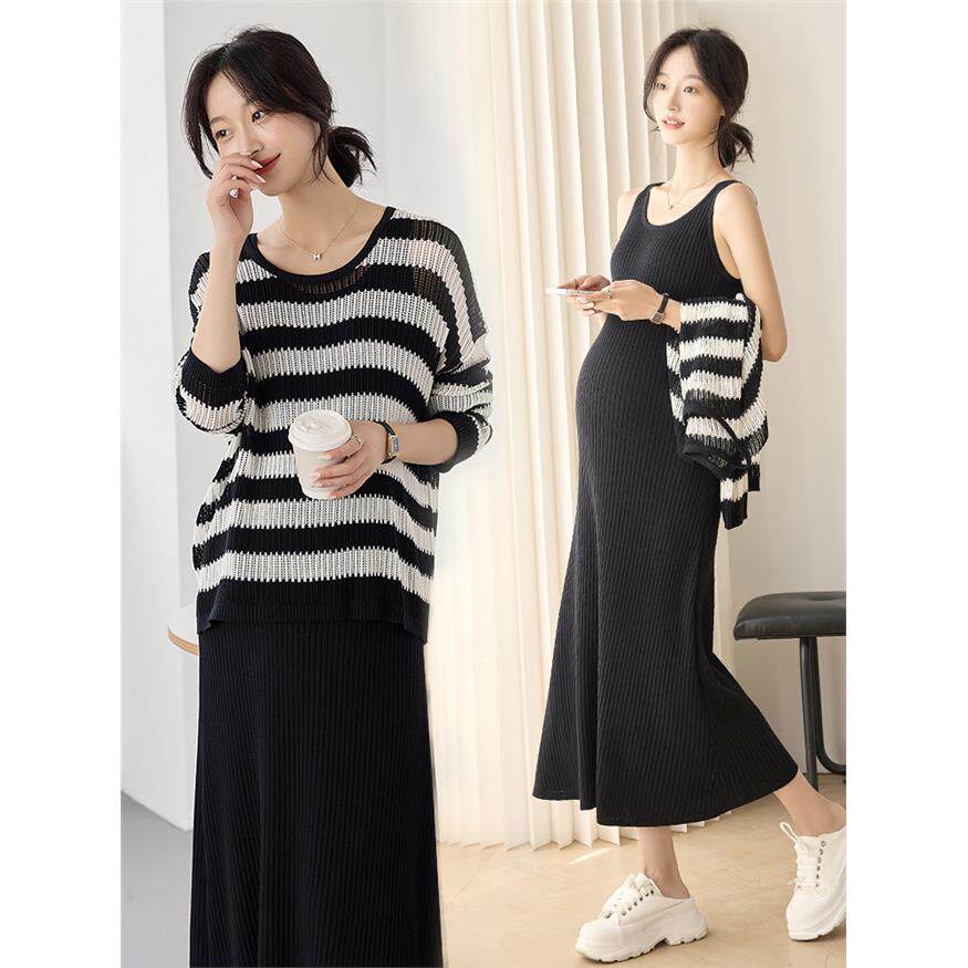 新宽松包腹连衣裙，大码针织吊带裙，显瘦气质，孕妇春装，女士两