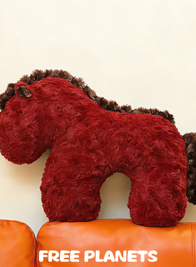 马年小马玩偶毛绒公仔睡觉抱枕沙发装饰娃娃摆件玩具靠枕新年礼物