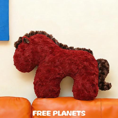 马年小马玩偶毛绒公仔睡觉抱枕沙发装饰娃娃摆件玩具靠枕新年礼物