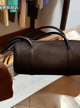 【国现】正品日本Aeta鹿皮圆筒包手提包长柄2025黑色休闲单肩女包