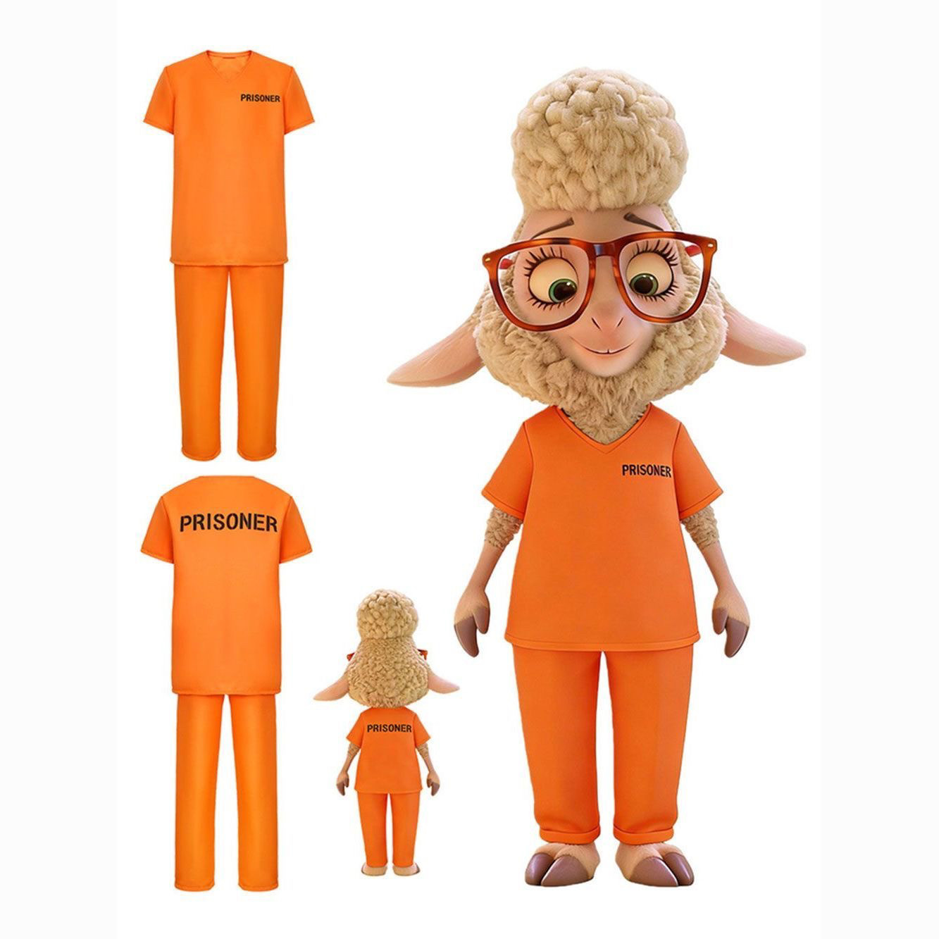 疯狂动物城2.cos羊副市长囚服cosplay儿童成人款动漫游戏服全套装