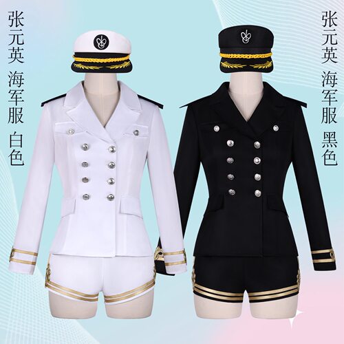 韩团IVE打歌服cos张元英同款双排扣水手制服cosplay舞台表演套装