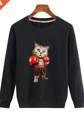 Men's New Plus Velvet Padded O-neck Sweatshirt Men Cartoon P