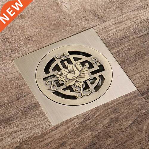 100*100mm square brass Antique copper floor drain bathroom