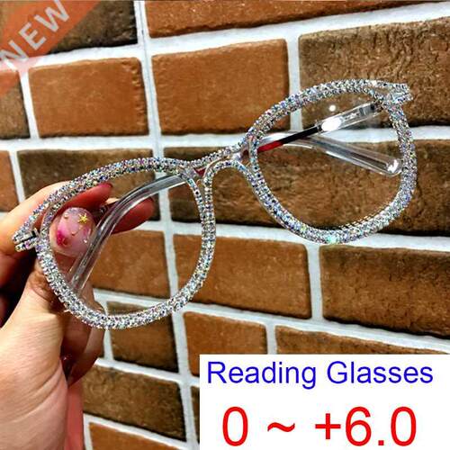 Fashion Rhinestone Farsighted Reading Glasses Women Clear Ro