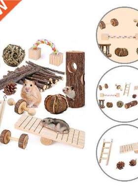 Natural Wood 12Pcs/Set Safe Hamster Play Chew Toys Creative