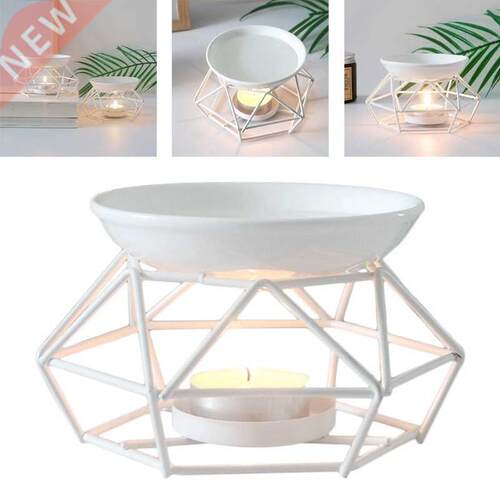 1 Pc Metal Aromatic Oil Burner Geometric Ceramic Essential O