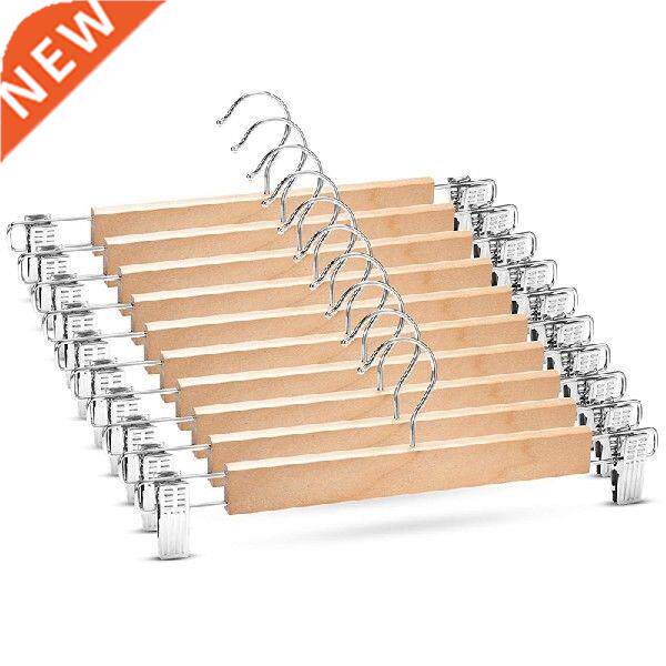 Quality Wooden Skirt Hangers with Adjustable Clips (Pack of