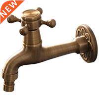 All Copper Kitchen Antique Washing Machine Faucet, In-Wall