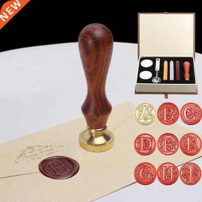 26 Letter Pattern Retro Sealing Wax Set  Paper Envelope D
