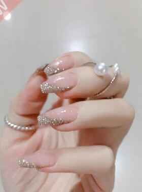 24Pcs Nail Sticker Lovely Decorative French Style Pink Nail