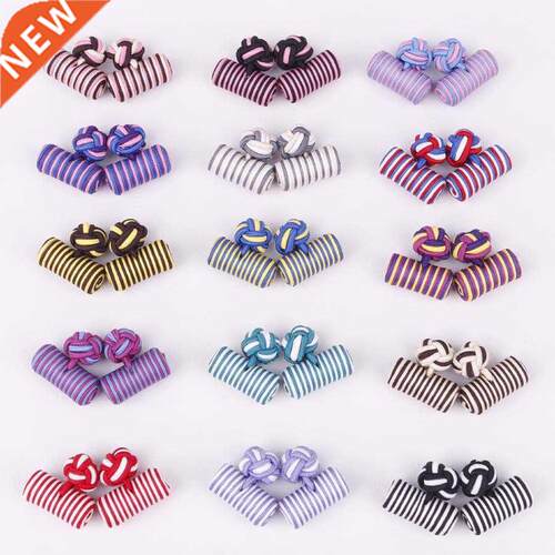 Linbaiway Handmade Stylish Silk Knots Cufflinks Cuff Button