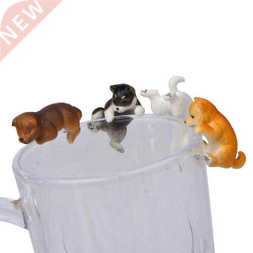Funny Lifelike Mini Shiba Dog Animal Figurine Hanging Cup