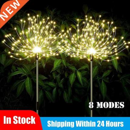 Outdoor Solar Lights LED Fireworks Light Dandelion Lawn Lamp