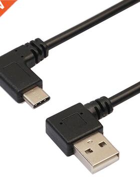 Left Angle USB2.0 (Type-A) Male to USB3.1 (Type-C)Male Left