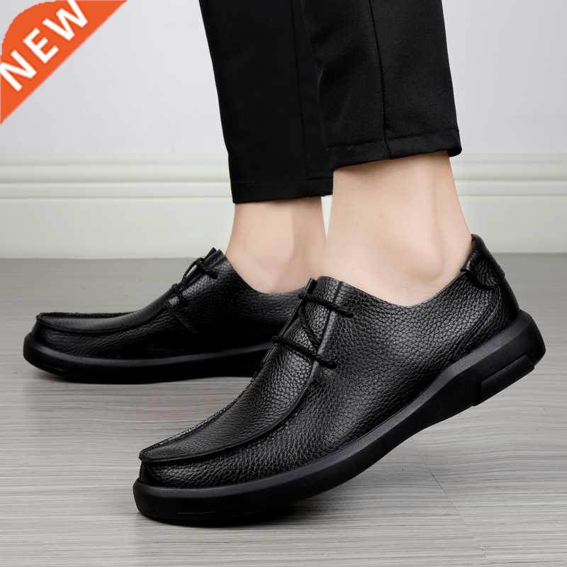 Men Oxfords Genuine Leather Dress Shoes Brogue Lace Up Mens