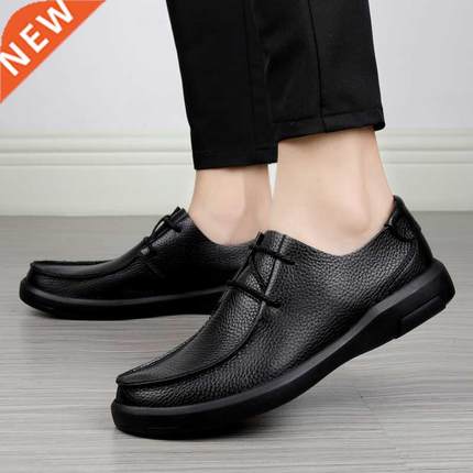Men Oxfords Genuine Leather Dress Shoes Brogue Lace Up Mens