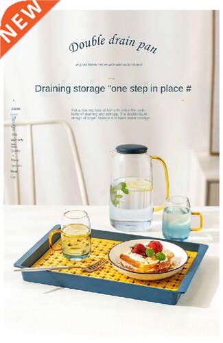 Japanese-Style Double-Layer Fruit Draining Tray Household