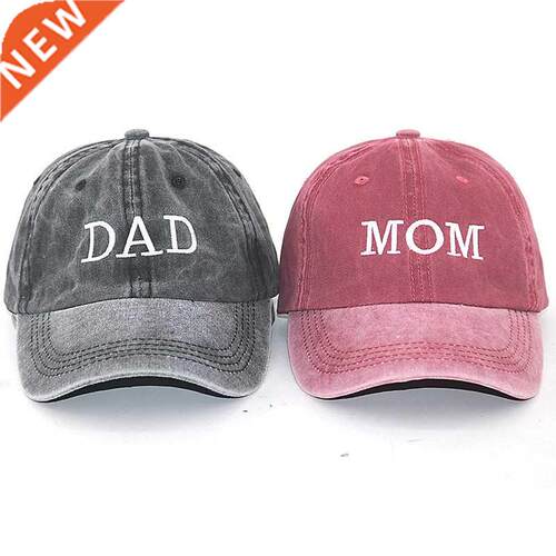 100% cotton washed new DAD MOM couple baseball cap embroider
