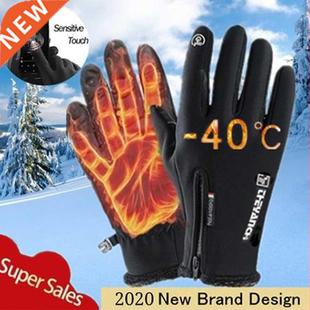 Motorcycle Gloves Moto Gloves Winter Thermal Fleece Lined Wi
