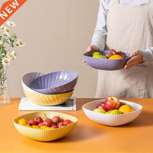 Round Fruit Tray Cle Texture PP Pties Table Snack Bowl f