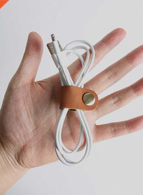 1 Pcs Leather Cable Winder Wire Organizer Data Line Holder