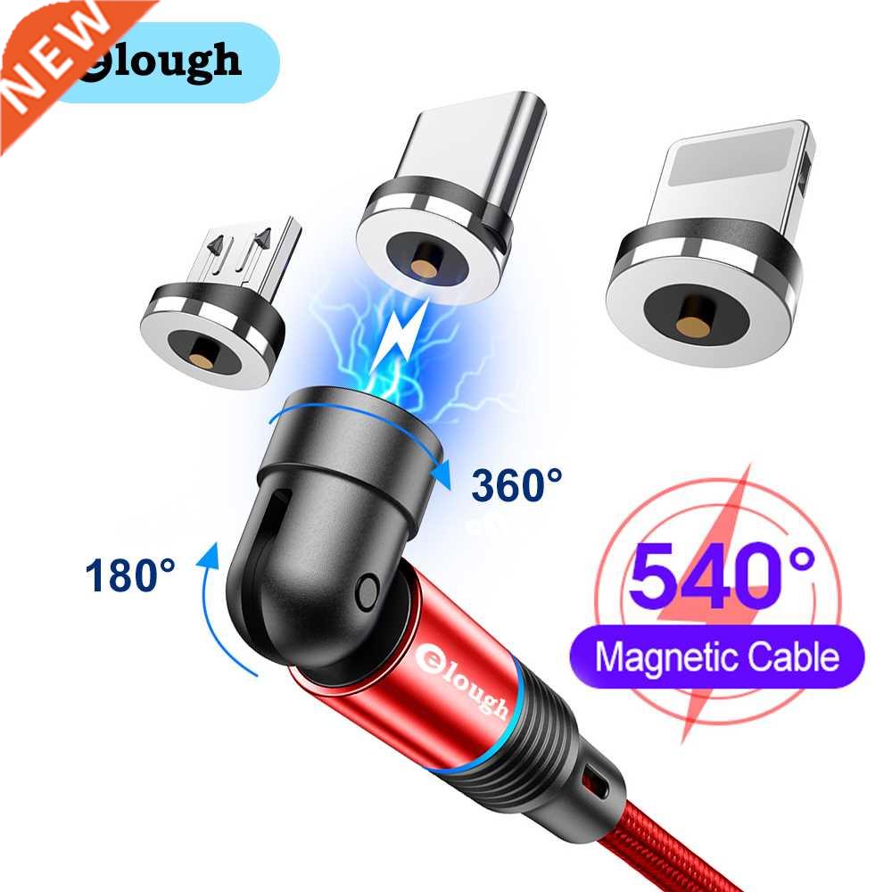 Elough Magnetic Cable 540 Rotate Micro USB Type C Cable For