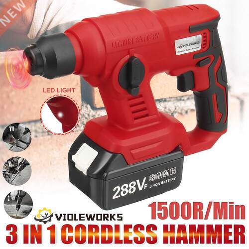 IN 1 288VF Rechargeable Electric Rotary Hammer Cordless Mu