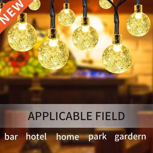 6.5M 30LED Crystal Ball Solar Lamp Power LED Strng Fary