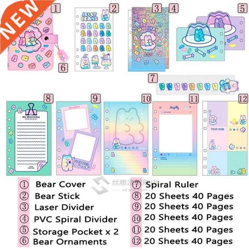 Cute Notebook A6 Binder Journal Kawaii Notepad Korean Diary
