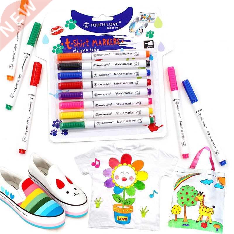 8 Pcs/Set Clothes Textile Marker Fabric Paint Pen DIY Craft图片