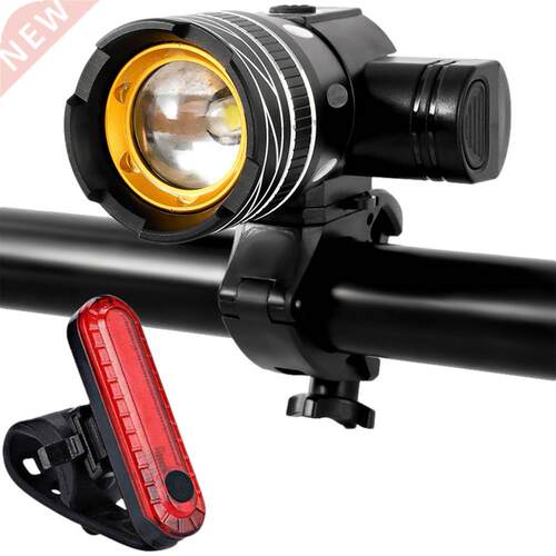 Bike Bicycle Light USB LED Rechargeable Set Mountain Cycle