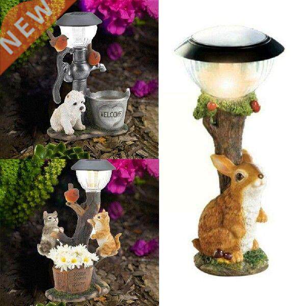 New Solar Garden Resin Squirrel Statue Ornament Light图片